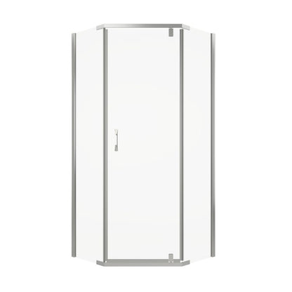 Hjørnebrusekabine 90x90 cm Blankt Glas Krom