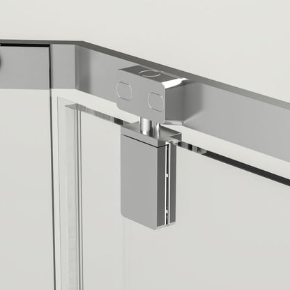 Hjørnebrusekabine 90x90 cm Blankt Glas Krom