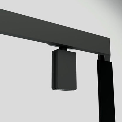 Femkantet Brusekabine 90x90 cm Sort Mat 8 mm Hærdet Glas