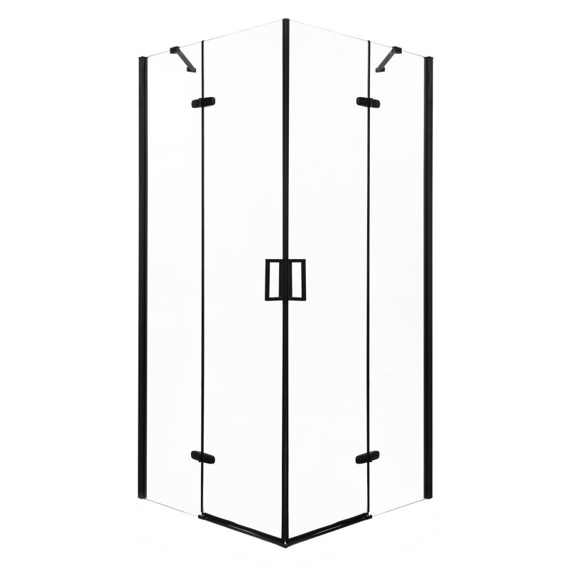 Firkantet Brusekabine uden Bakke Flow Sort 80x80 cm | 5907548117847