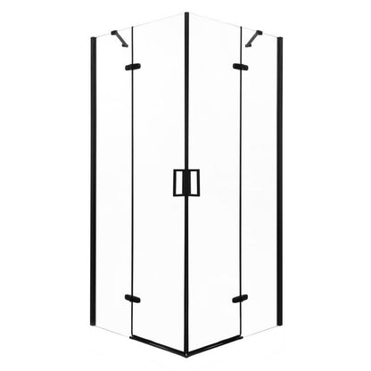 Firkantet Brusekabine uden Bakke Flow Sort 80x80 cm | 5907548117847