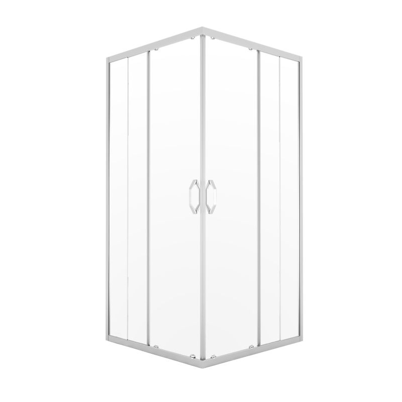 Firkantet Brusekabine Justerbar 78-100 x 78-100 cm Krom