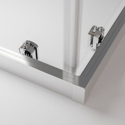 Firkantet Brusekabine Justerbar 78-100 x 78-100 cm Krom