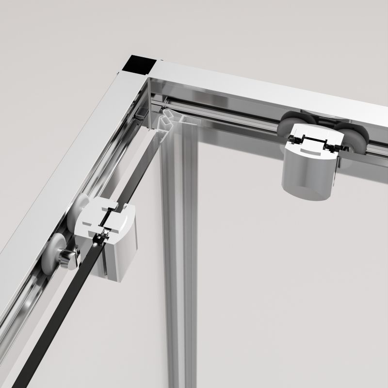Durasan Flexi kvadratisk brusekabine med justerbar bredde 78-100 x 78-100 cm i krom