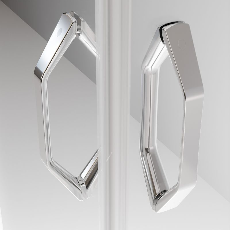 Durasan Flexi kvadratisk brusekabine med justerbar bredde 78-100 x 78-100 cm i krom