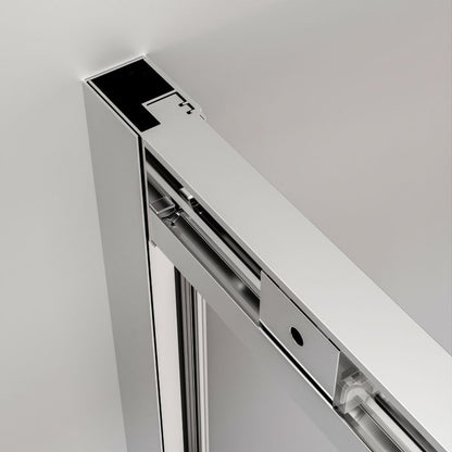 Durasan Flexi kvadratisk brusekabine med justerbar bredde 78-100 x 78-100 cm i krom