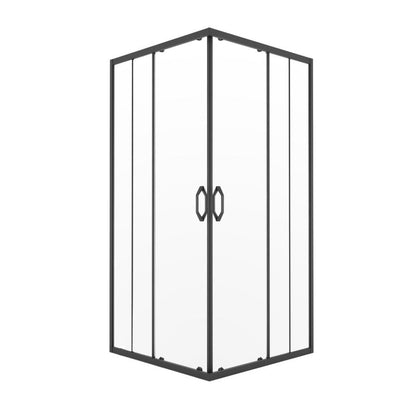 Kvadratisk Brusekabine Justerbar 78-100 x 78-100 cm Sort Hærdet Glas