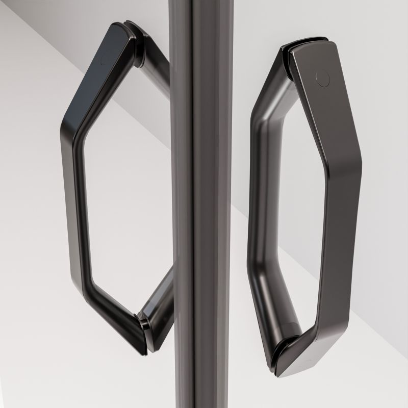 Kvadratisk Brusekabine Justerbar 78-100 x 78-100 cm Sort Hærdet Glas