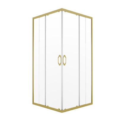 Kvadratisk Brusekabine Justerbar 78-100 x 78-100 cm Børstet Guld