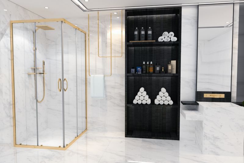 Kvadratisk Brusekabine Justerbar 78-100 x 78-100 cm Børstet Guld