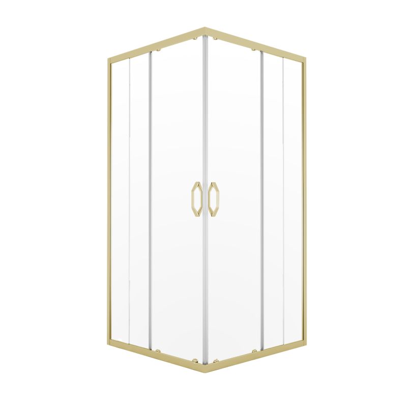 Kvadratisk Brusekabine Justerbar 78-100 x 78-100 cm Guld