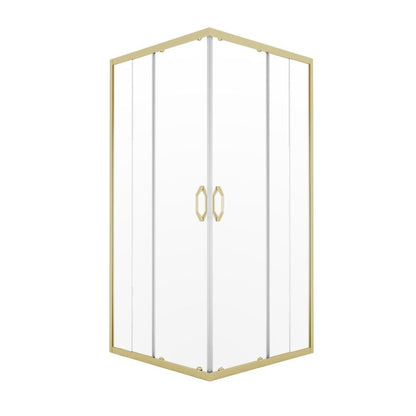 Kvadratisk Brusekabine Justerbar 78-100 x 78-100 cm Guld