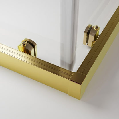 Kvadratisk Brusekabine Justerbar 78-100 x 78-100 cm Guld