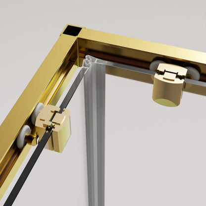 Kvadratisk Brusekabine Justerbar 78-100 x 78-100 cm Guld