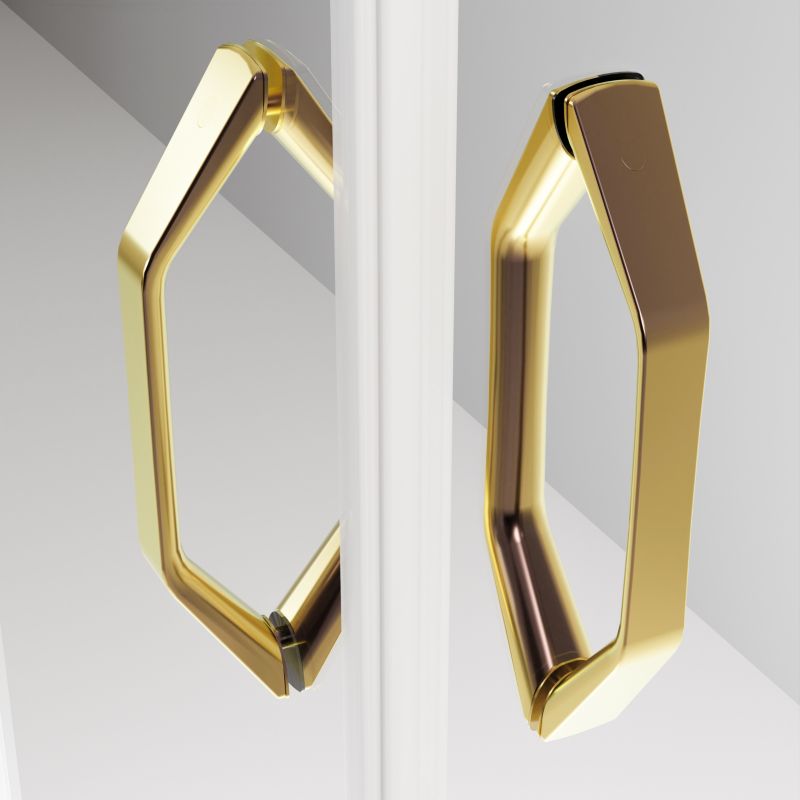 Kvadratisk Brusekabine Justerbar 78-100 x 78-100 cm Guld