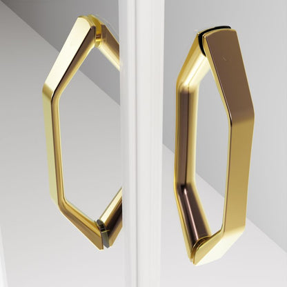Kvadratisk Brusekabine Justerbar 78-100 x 78-100 cm Guld