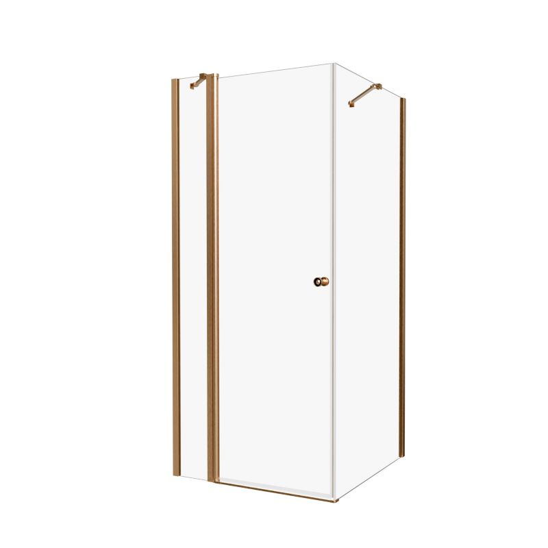 Kvadratisk Brusekabine Caprice 90x90 cm Børstet Guld Transparent Glas