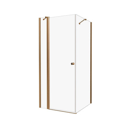Kvadratisk Brusekabine Caprice 90x90 cm Børstet Guld Transparent Glas