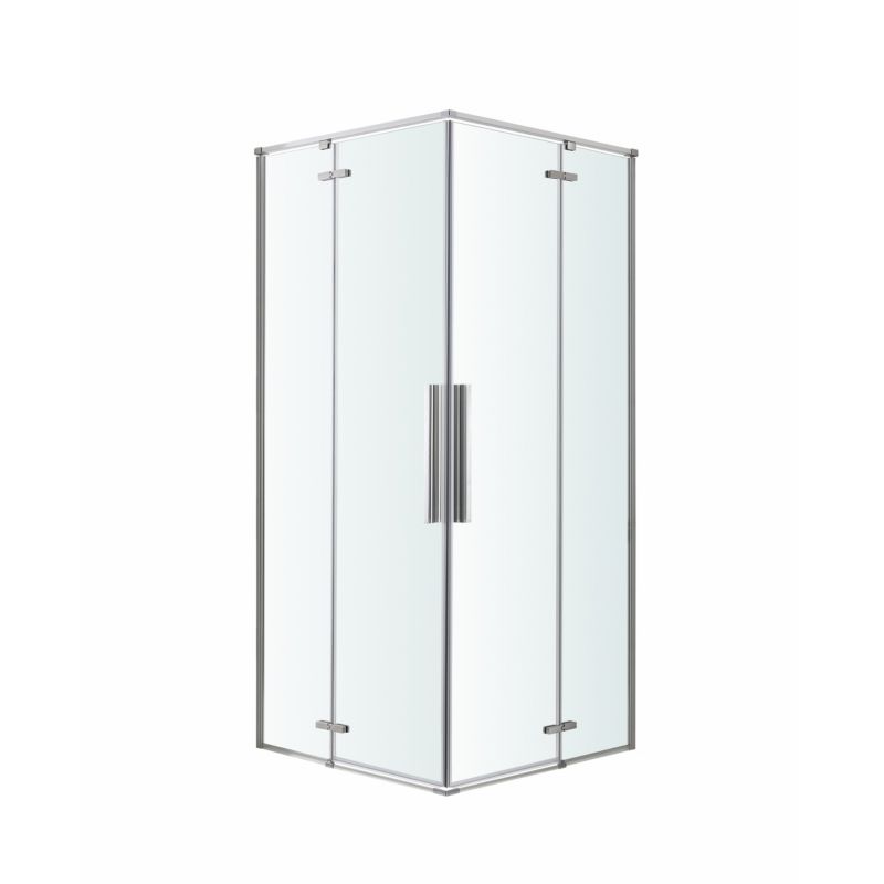 Firkantet Brusekabine 80x80 cm Krom Transparent Aluminium