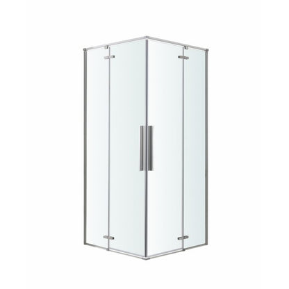 Firkantet Brusekabine 80x80 cm Krom Transparent Aluminium