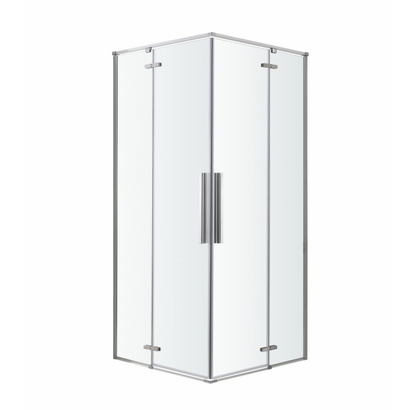 Firkantet Brusekabine 80x80 cm Krom Transparent Aluminium