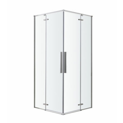 Firkantet Brusekabine 80x80 cm Krom Transparent Aluminium