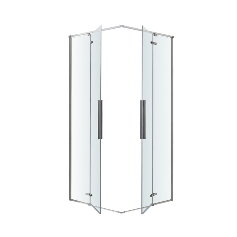 Firkantet Brusekabine 80x80 cm Krom Transparent Aluminium