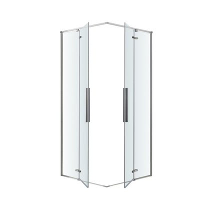 Firkantet Brusekabine 80x80 cm Krom Transparent Aluminium