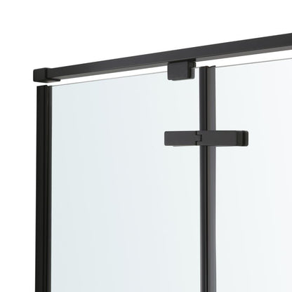 Kvadratisk Brusekabine 80x80 cm Sort Transparent Hærdet Glas