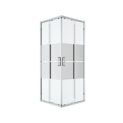 Firkantet Brusekabine 80 cm Krom Spejlglas