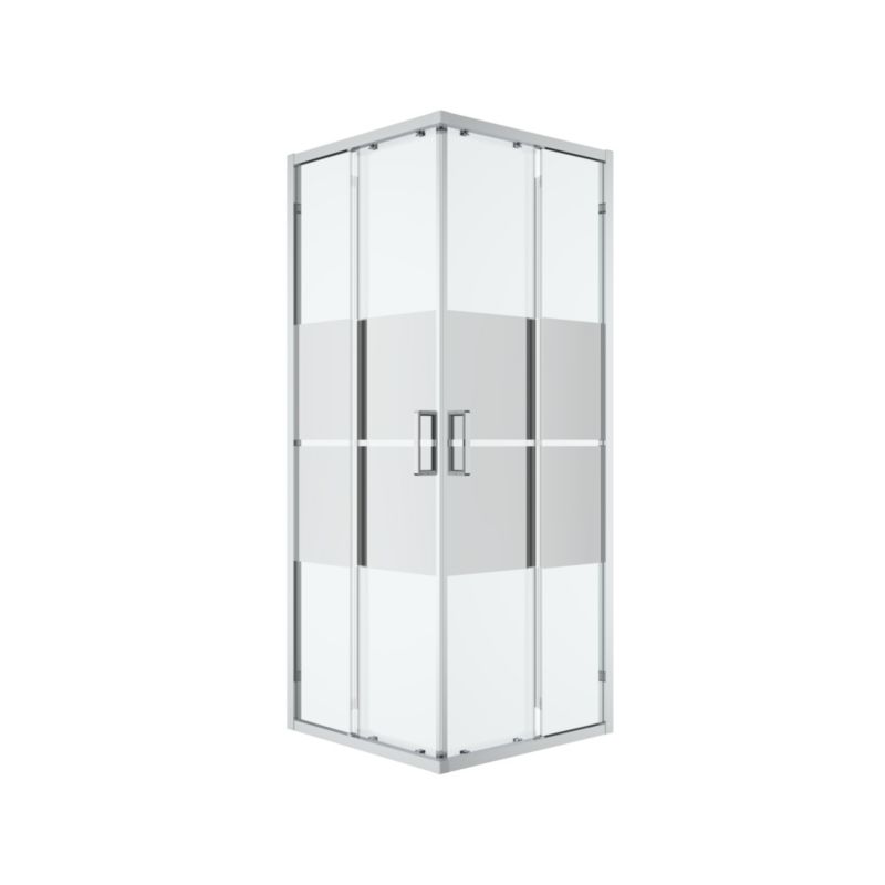 Firkantet Brusekabine 80 cm Krom Spejlglas