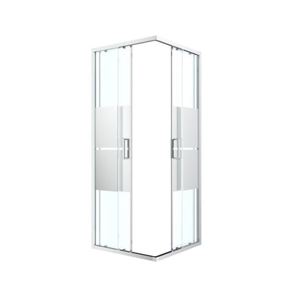 Firkantet Brusekabine 80 cm Krom Spejlglas