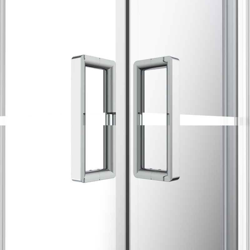 Firkantet Brusekabine 80 cm Krom Spejlglas