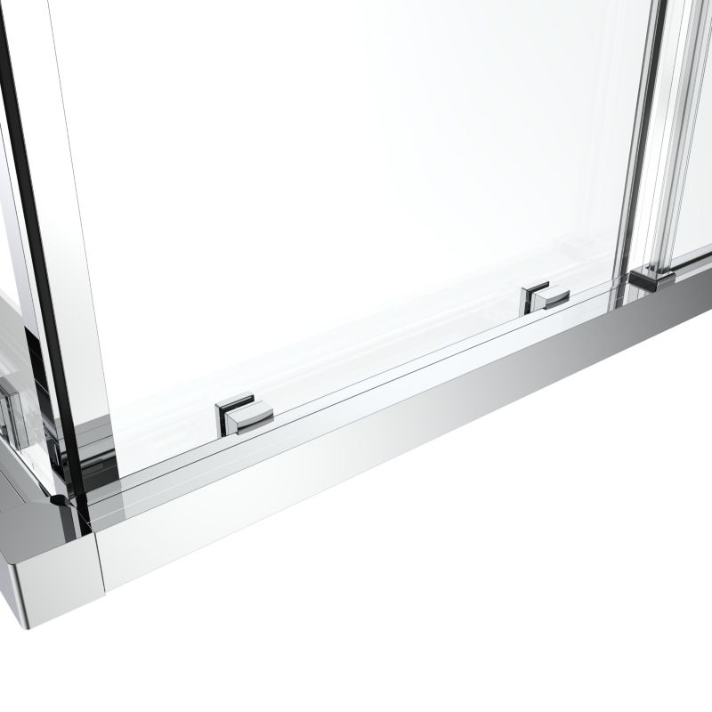Firkantet Brusekabine 80 cm Krom Spejlglas