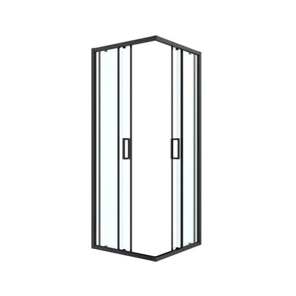 Firkantet Brusekabine 80x80 cm Sort Gennemsigtigt Glas