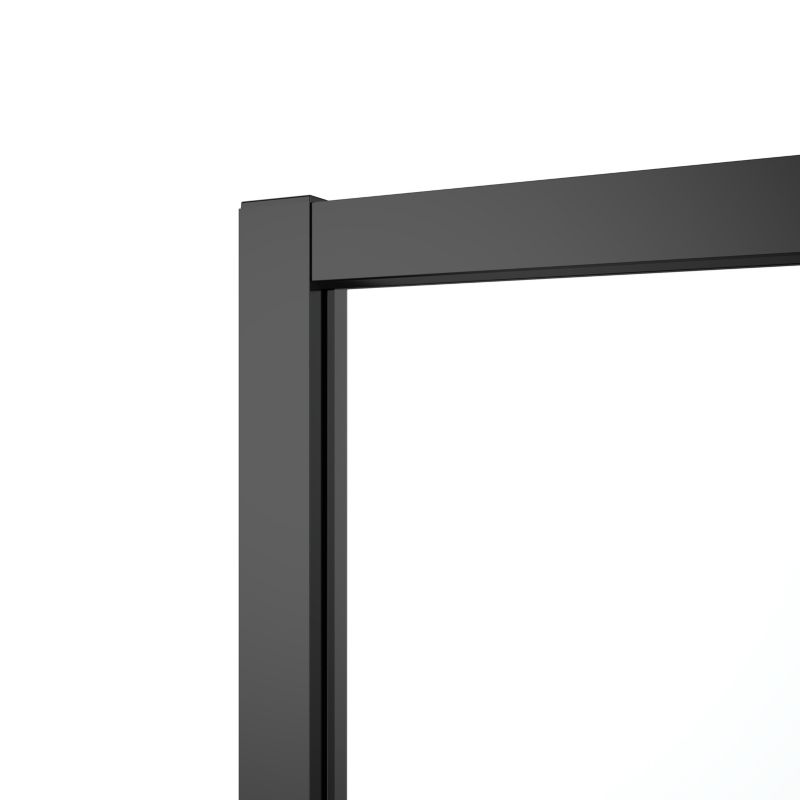 Firkantet Brusekabine 80x80 cm Sort Gennemsigtigt Glas