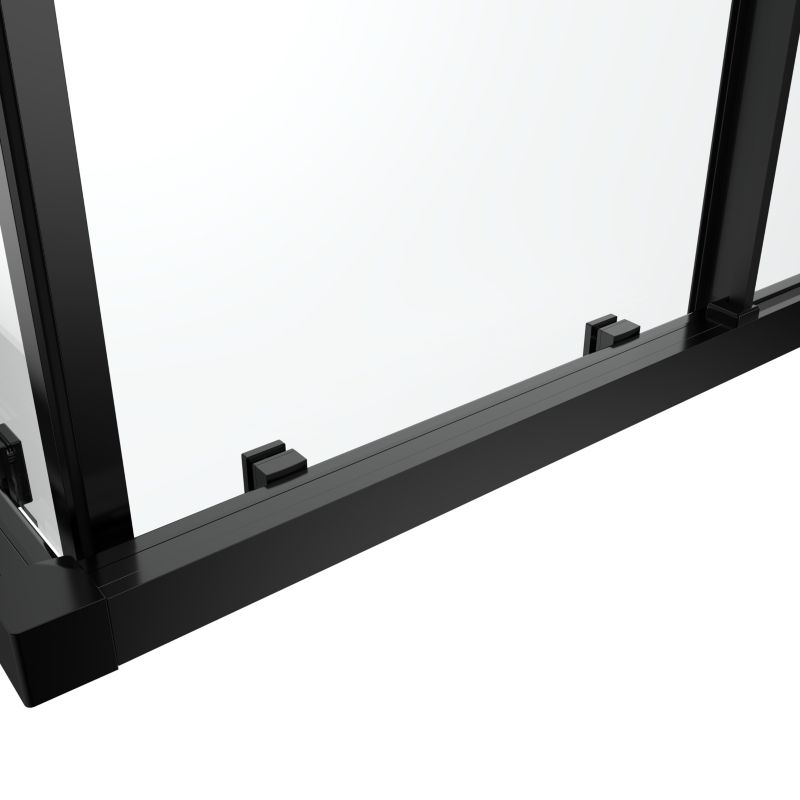 Firkantet Brusekabine 80x80 cm Sort Gennemsigtigt Glas