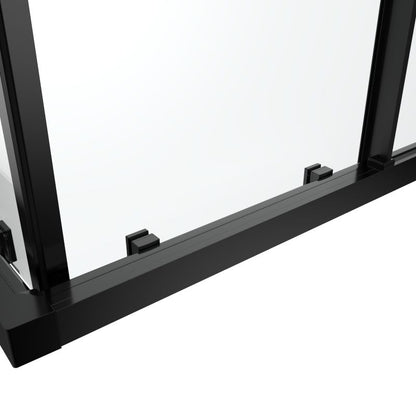 Firkantet Brusekabine 80x80 cm Sort Gennemsigtigt Glas