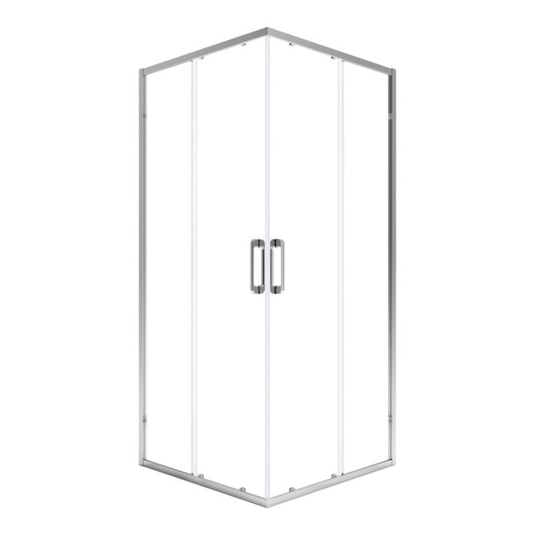 Firkantet Brusekabine 80x80 cm Krom Transparent Glas