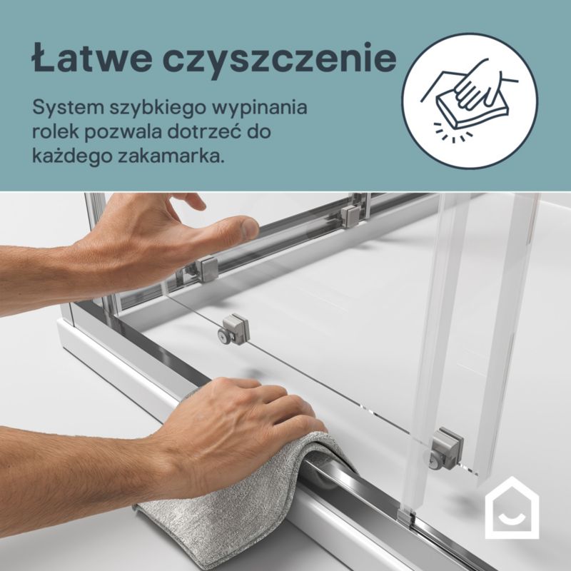 Firkantet Brusekabine 80x80 cm Krom Transparent Glas