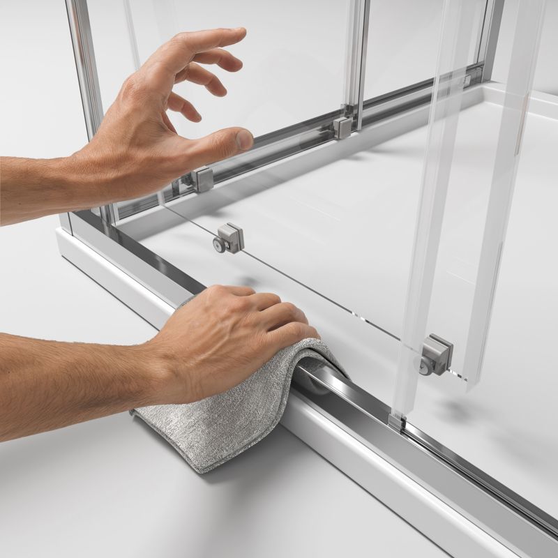 Firkantet Brusekabine 80x80 cm Krom Transparent Glas