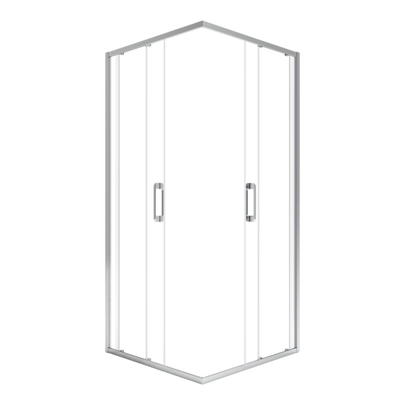 Firkantet Brusekabine 80x80 cm Krom Transparent Glas