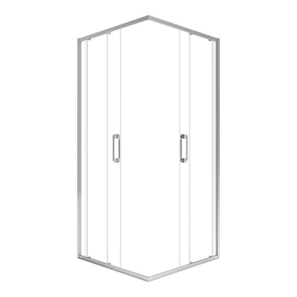 Firkantet Brusekabine 80x80 cm Krom Transparent Glas