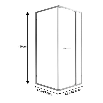 Kvadratisk Brusekabine 90x90 cm Hærdet Glas Krom