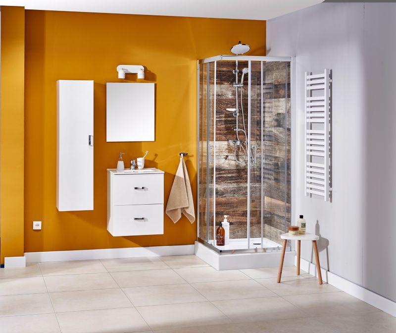 Kvadratisk brusekabine Onega 80 x 80 x 190 cm krom/transparent