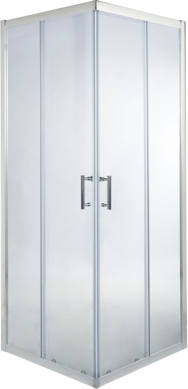 Kvadratisk brusekabine Onega 80 x 80 x 190 cm krom/transparent