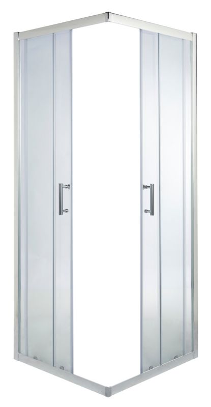 Kvadratisk brusekabine Onega 90 x 90 x 190 cm krom/gennemsigtig