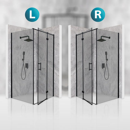 Firkantet Brusekabine 70x70 cm Sort Hærdet Glas 6 mm | TS-SMART-BLACK-A8-70x70
