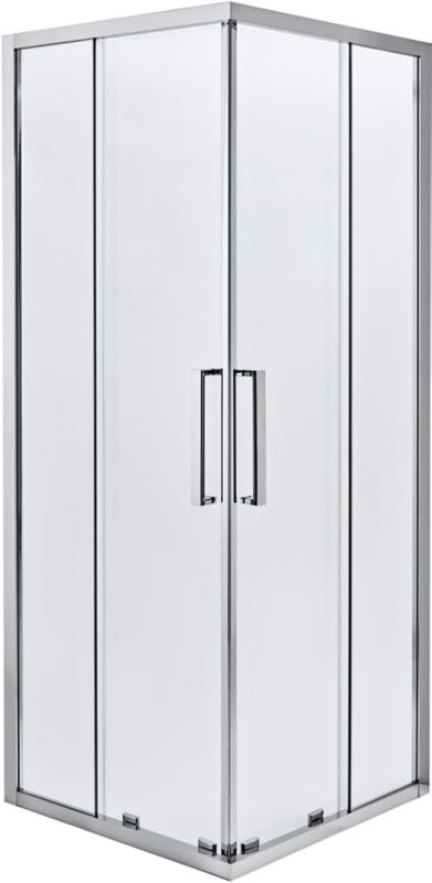 Firkantet Brusekabine 80x80x200 cm Transparent Glas og Rustfrit Stål