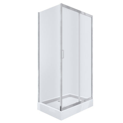 Rektangulært Brusesæt 100x80 cm med Lav Bundkar og Skydedøre
